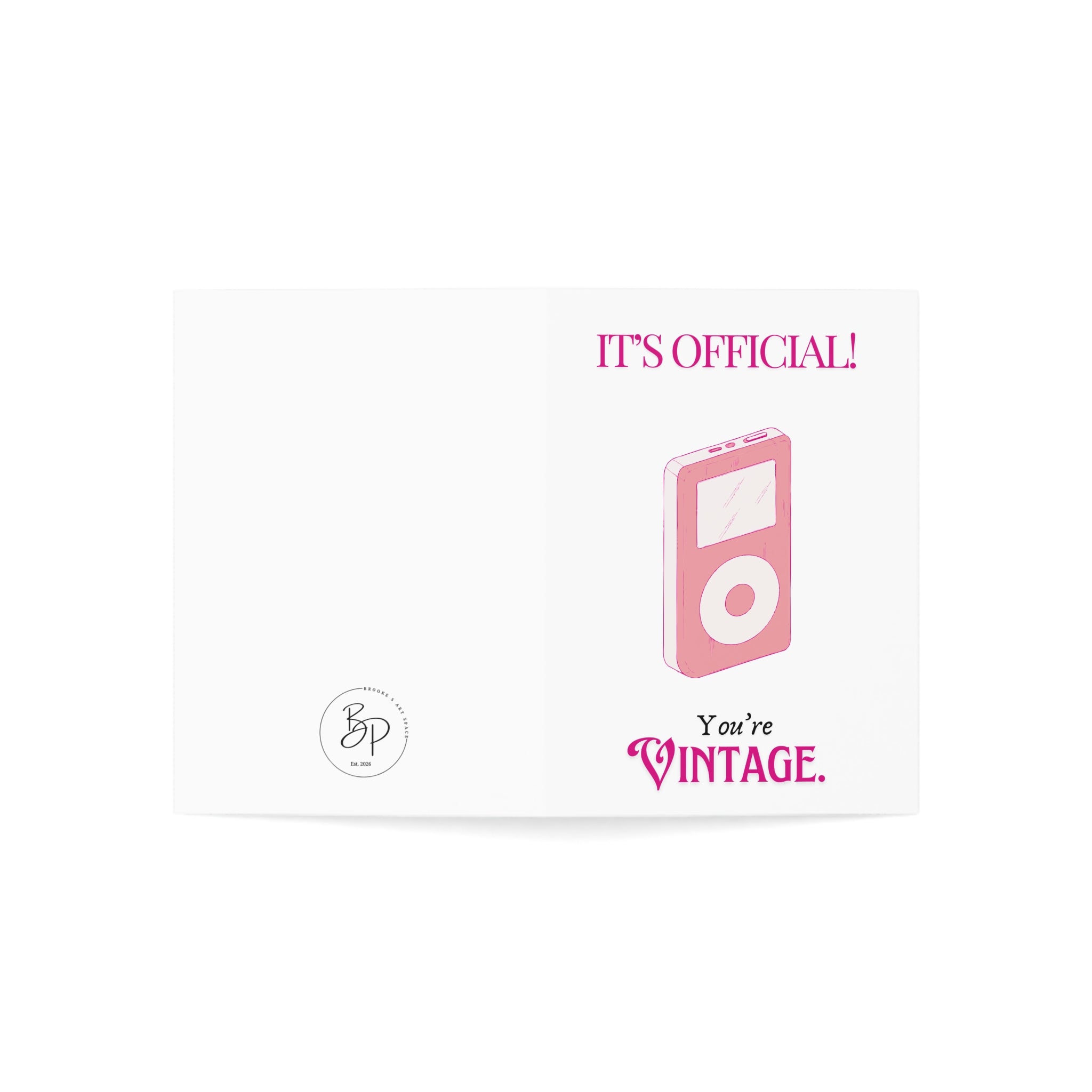 Vintage Birthday Greeting Card – “It’s Official! You’re Vintage” Retro iPod Design