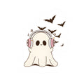 Cute Ghost with Headphones Sticker | Kiss-Cut