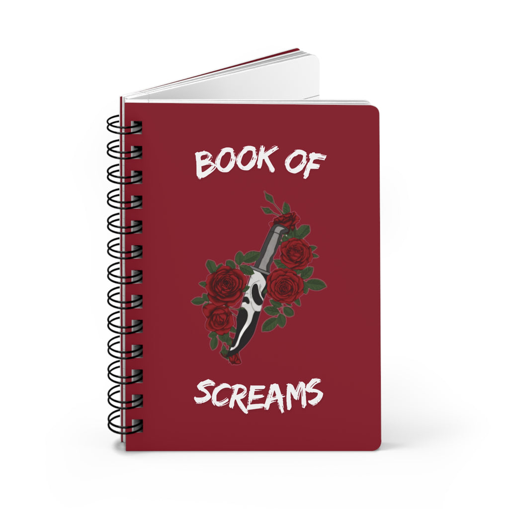Book of Screams Spiral Journal | Ghost-Face Floral Dagger Notebook
