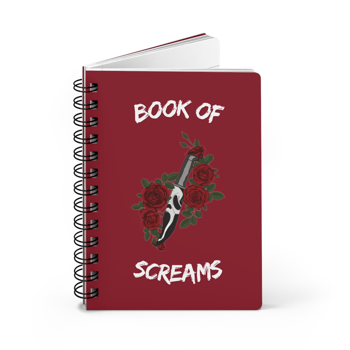 Book of Screams Spiral Journal | Ghost-Face Floral Dagger Notebook