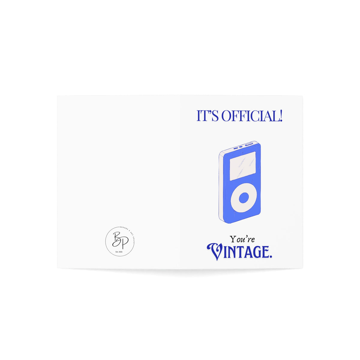 It's Official! You’re Vintage. Birthday Greeting Card — Retro iPod 1/10/30/50-Pack