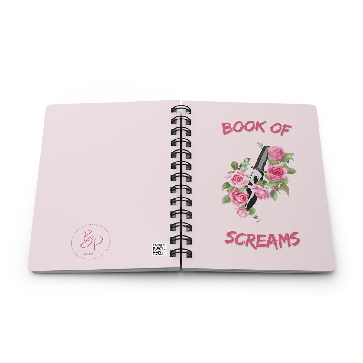 Book of Screams Spiral Journal | Ghost-Face Floral Dagger Notebook