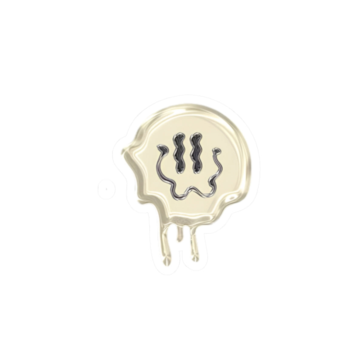 Drip Smiley Face Kiss-Cut Sticker | Drippy Emoticon Decal