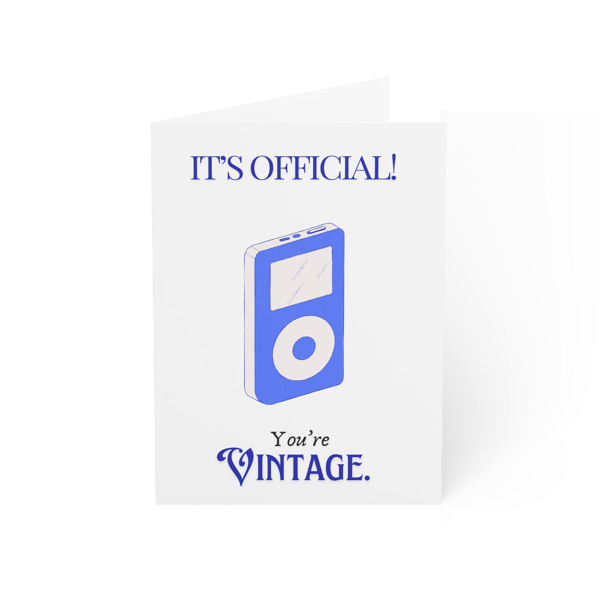 It's Official! You’re Vintage. Birthday Greeting Card — Retro iPod 1/10/30/50-Pack