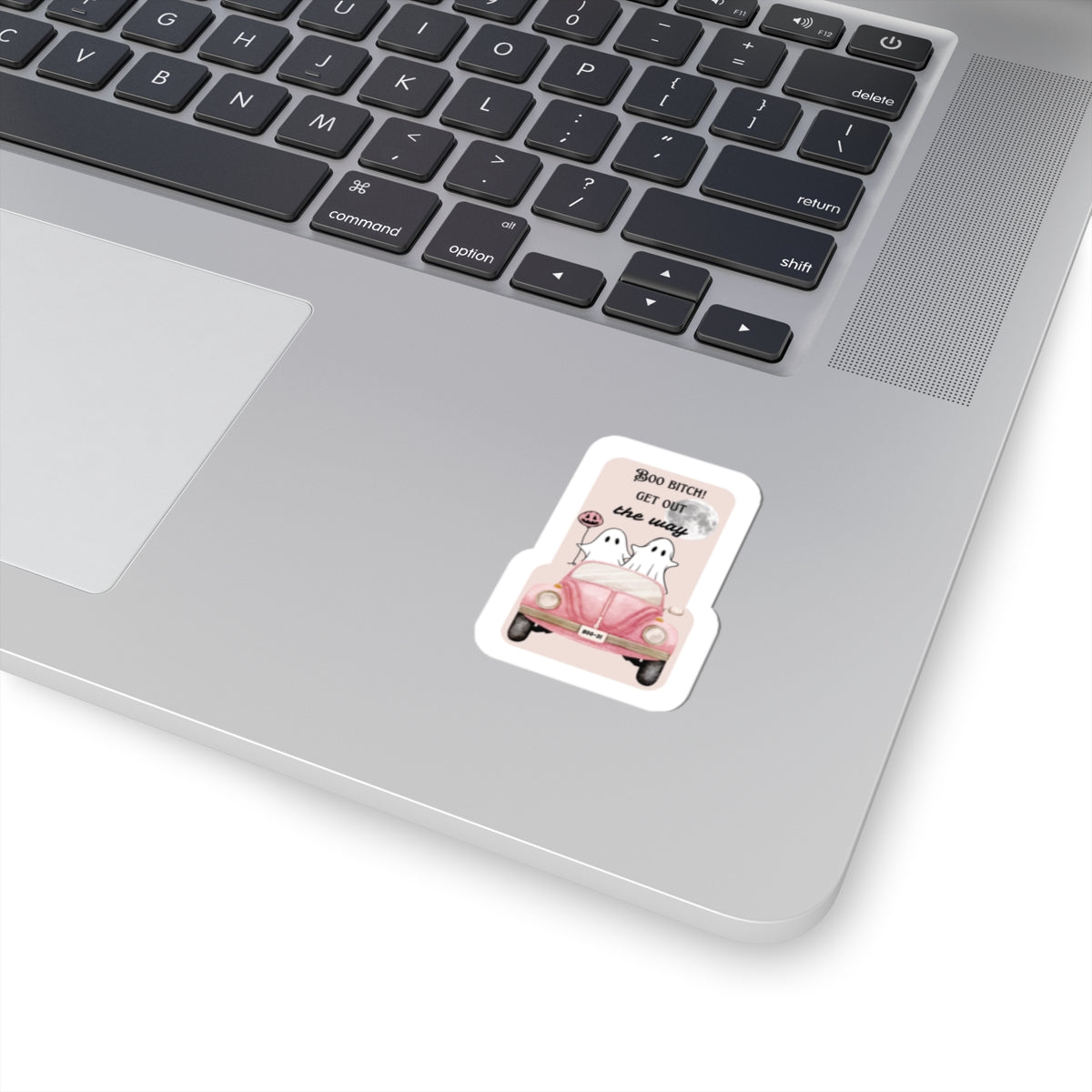 Boo Bitch Ghosts Pink Car Sticker | Halloween Kiss-Cut Sticker