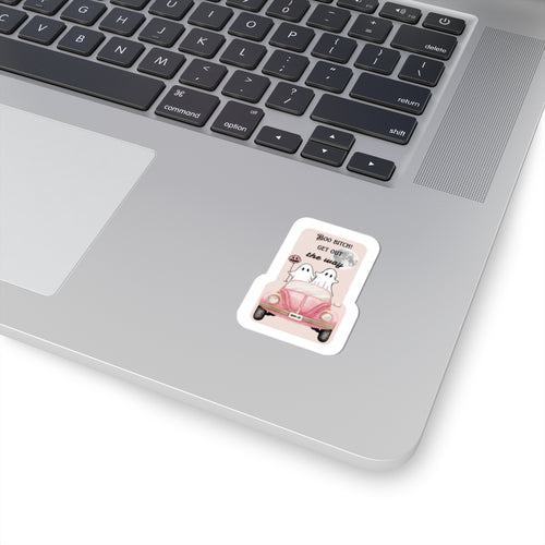 Boo Bitch Ghosts Pink Car Sticker | Halloween Kiss-Cut Sticker