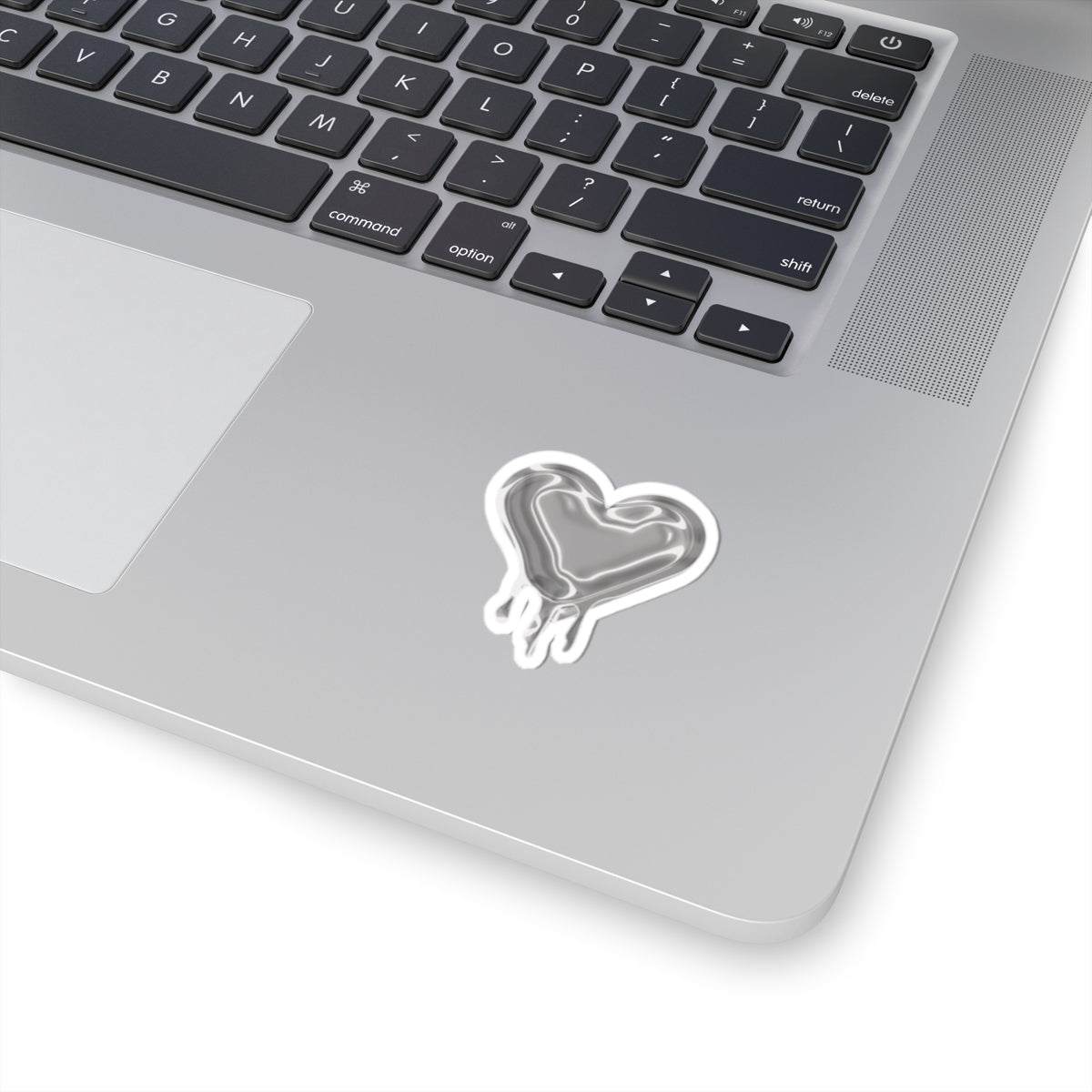 Silver Dripping Heart Kiss-Cut Stickers | Metallic Heart Sticker