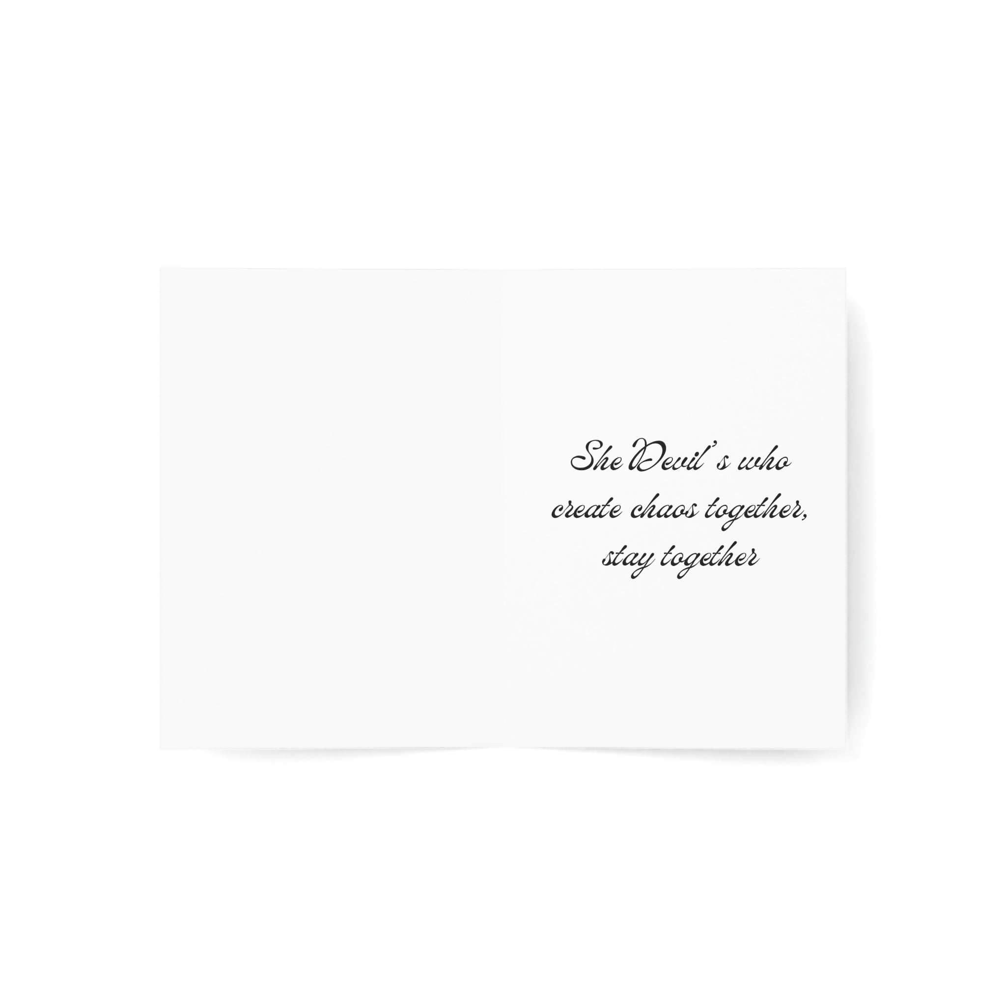 Match Made in Hell Greeting Card — Funny Devil Heart Valentine Galentine Card
