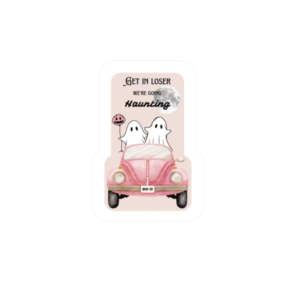 Get in Loser We're Going Haunting kiss-cut sticker | Halloween ghost car