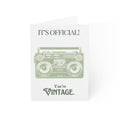 Vintage Boombox Greeting Card — “It’s Official! You’re Vintage.” (1/10/30/50 pcs)