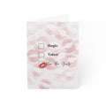Greeting Card — "Single / Taken / For the Girls" Lip Print Bachelorette & Galentine’s Party Card (Pack of 1, 10, 30, 50)