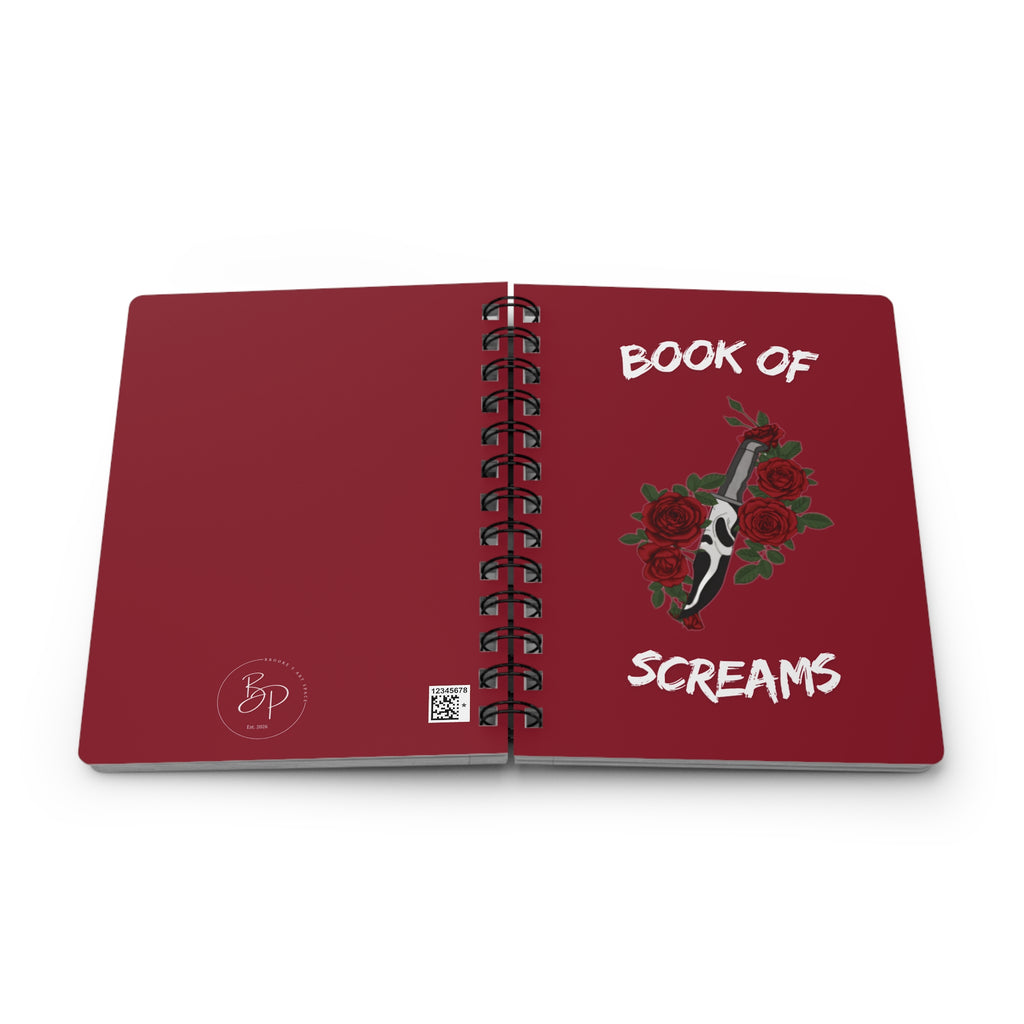 Book of Screams Spiral Journal | Ghost-Face Floral Dagger Notebook
