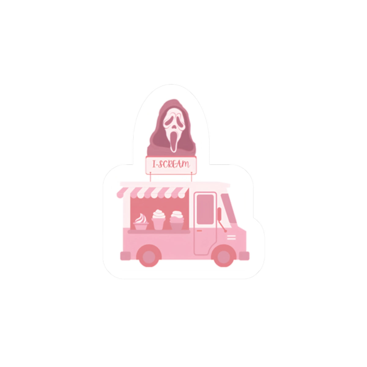 Scream Mask Ice Cream Truck Sticker | Kiss-Cut Vinyl Sticker