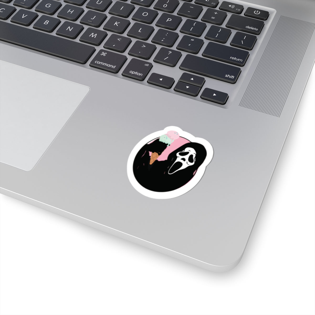 Scream Ghost with Ice Cream Cone Sticker | Kiss-Cut Horror Cute Vinyl